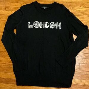 THAKOON SZ LARGE “LONDON” Black long sleeve sweater.
